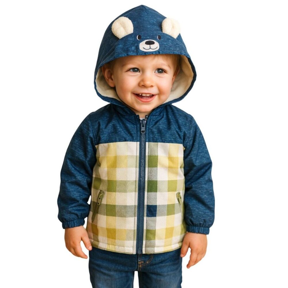 🔥 5 for $30 🔥 Mick Mack Plaid Teddy Bear Hoodie | Size 3T